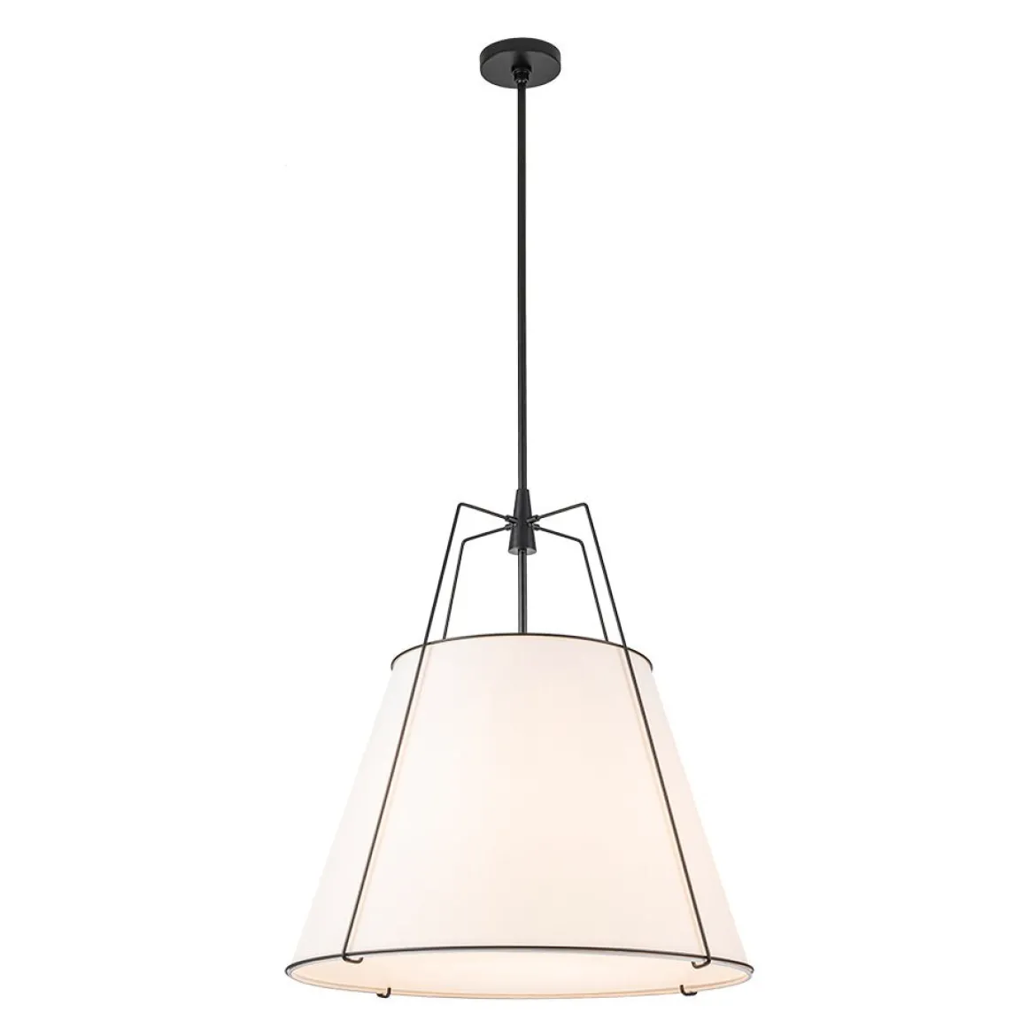 Modern Fabric Conical Drum Cage Pendant Light