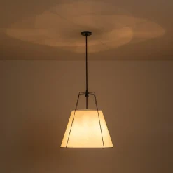 Modern Fabric Conical Drum Cage Pendant Light