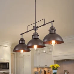 Modern Farmhouse 3-light Island Pot Lid Dome Pendant