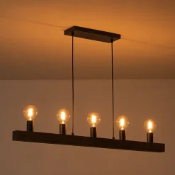 Modern Farmhouse Pine Wooden Linear Island Chandelier