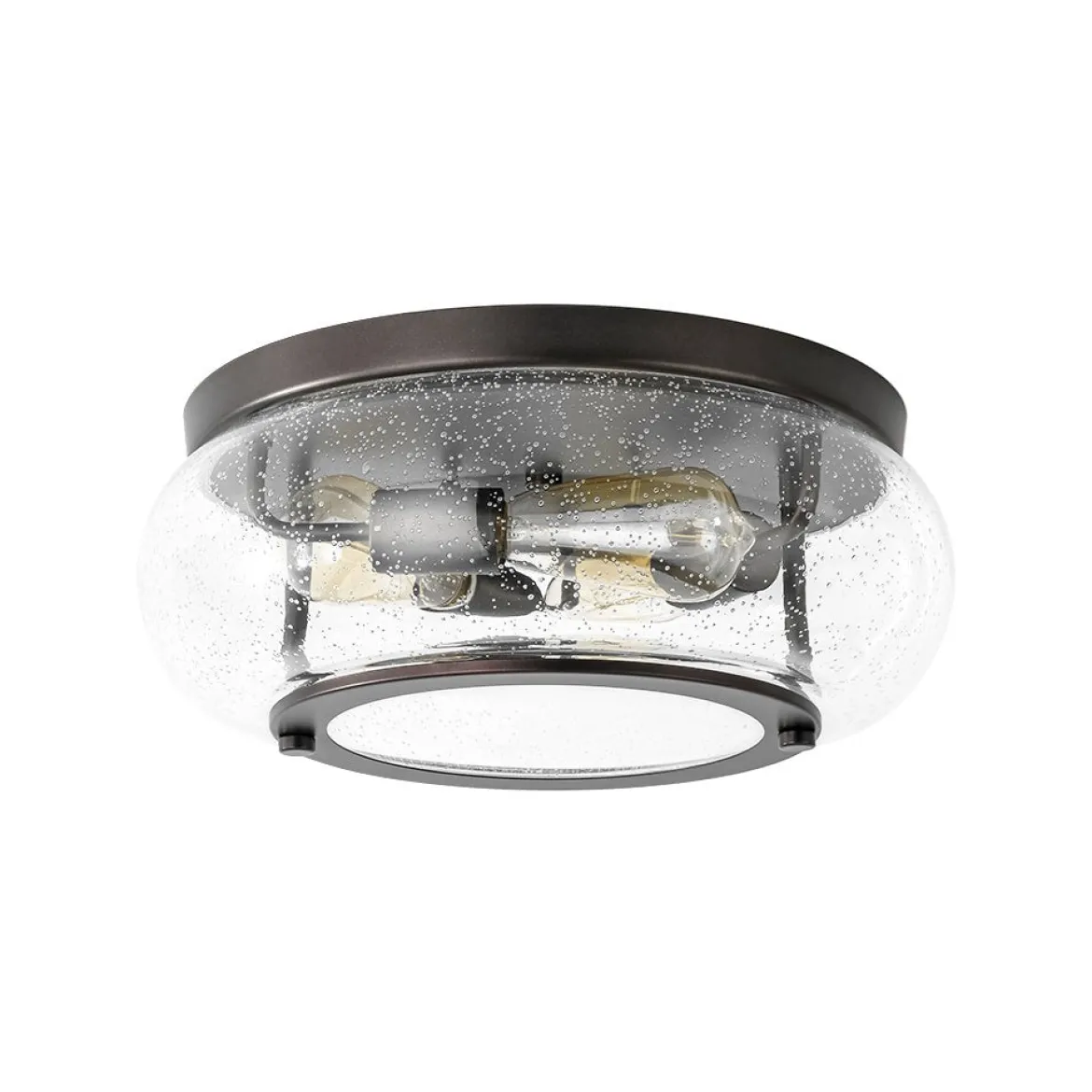 Modern Farmhouse Seeded Glass Round Ceiling Light