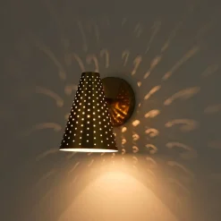 Modern Funky 1-Light Starry Pinhole Cone Wall Sconce