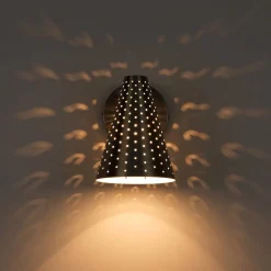 Modern Funky 1-Light Starry Pinhole Cone Wall Sconce
