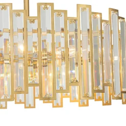 Modern Glam Brass 6-Light Crystal Drum Cage Chandelier