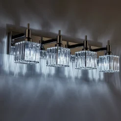Modern Glam Crystal Bathroom Vanity Light