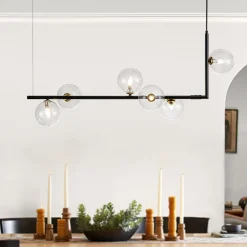 Modern Glass Bubble Kitchen Island Linear Pendant