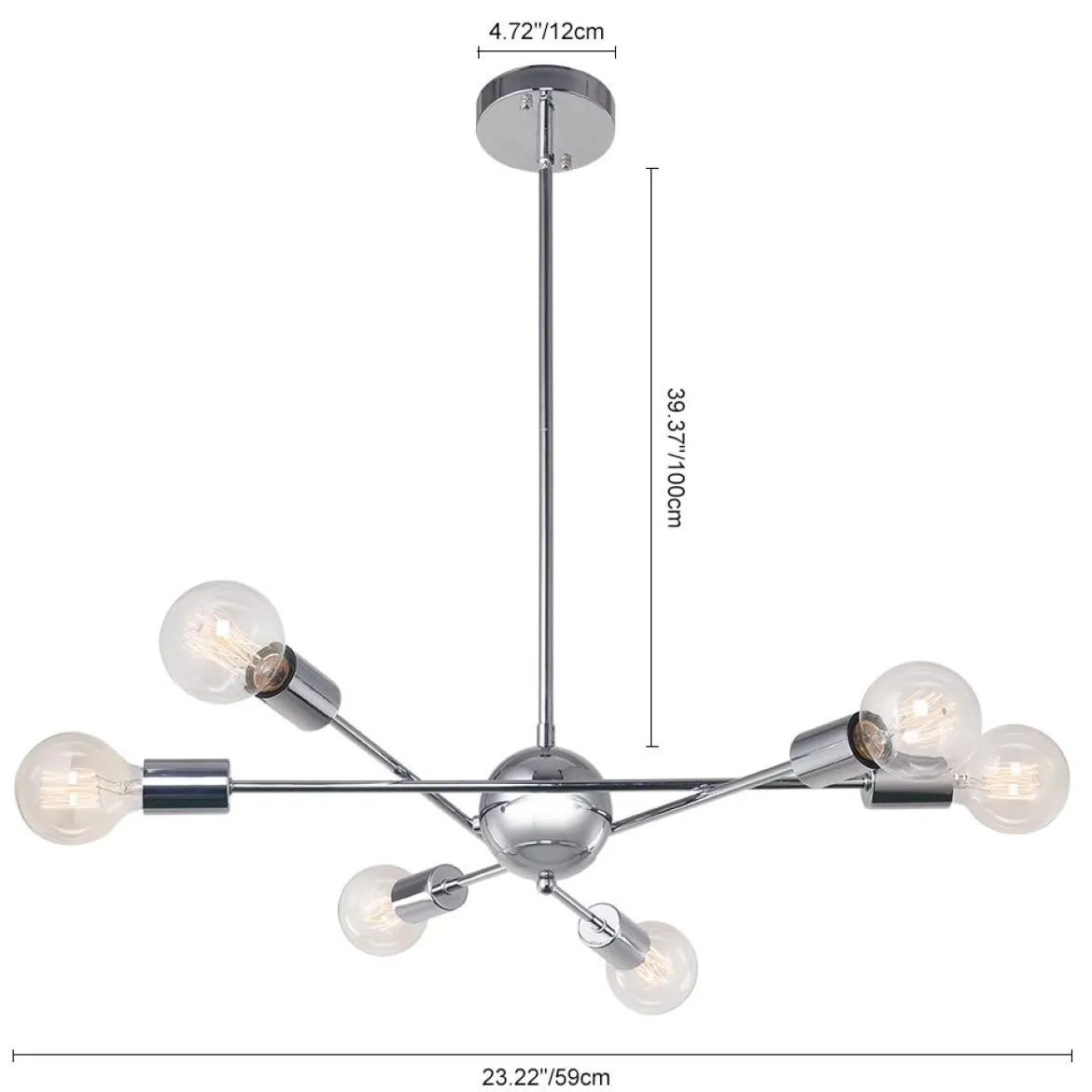 Modern Globe Linear Sputnik Chandelier