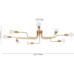Modern Industrial Semi Flush Sputnik Light
