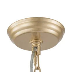 Modern Ivory Linen Conical Drum Cage Pendant Light