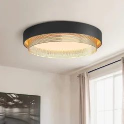 Modern LED Iron Mesh Circular Flush Mount Light