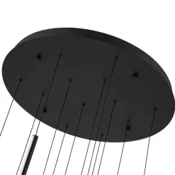 Modern 12-Light Black Cluster Tube LED Pendant Light