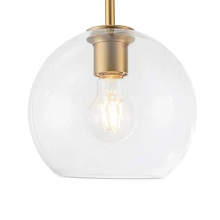 Modern 4-Light Clear Glass Bubble Hanging Sputnik Chandelier