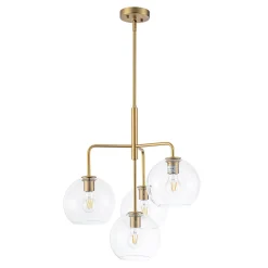 Modern 4-Light Clear Glass Bubble Hanging Sputnik Chandelier