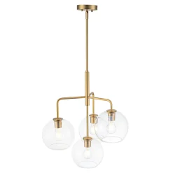 Modern 4-Light Clear Glass Bubble Hanging Sputnik Chandelier