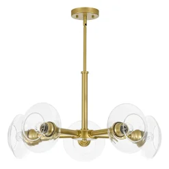 Modern 5-Light Clear Glass Round Sputnik Chandelier