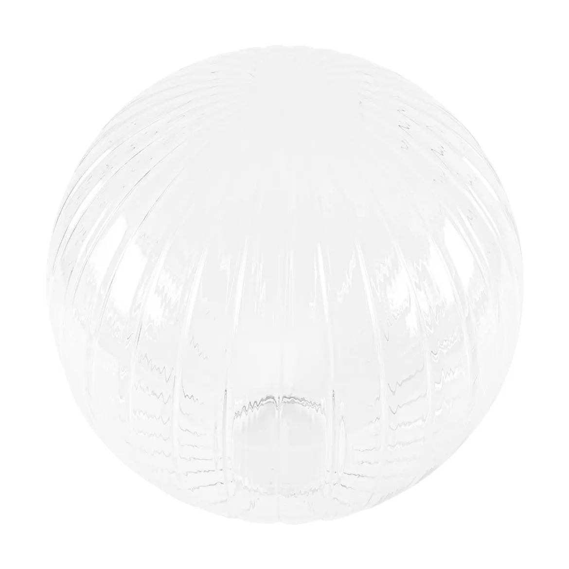 Modern 1-Light Clear Ribbed Glass Globe Semi Flush Mount