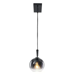 Modern 3-Light Gradual Smoked Glass Globe Island Chandelier