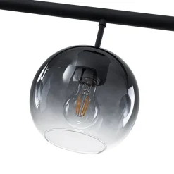 Modern 3-Light Gradual Smoked Glass Globe Island Chandelier