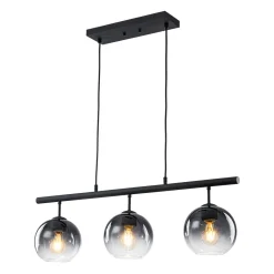 Modern 3-Light Gradual Smoked Glass Globe Island Chandelier