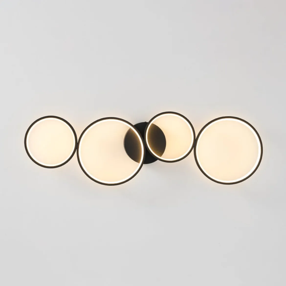 Modern 4-Light Halo Dimmable LED Semi Flush Mount