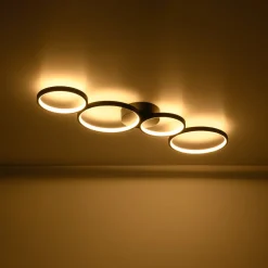Modern 4-Light Halo Dimmable LED Semi Flush Mount