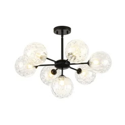 Modern 7-light Hammered Glass Globe Tier Sputnik Chandelier