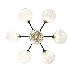 Modern 7-light Hammered Glass Globe Tier Sputnik Chandelier