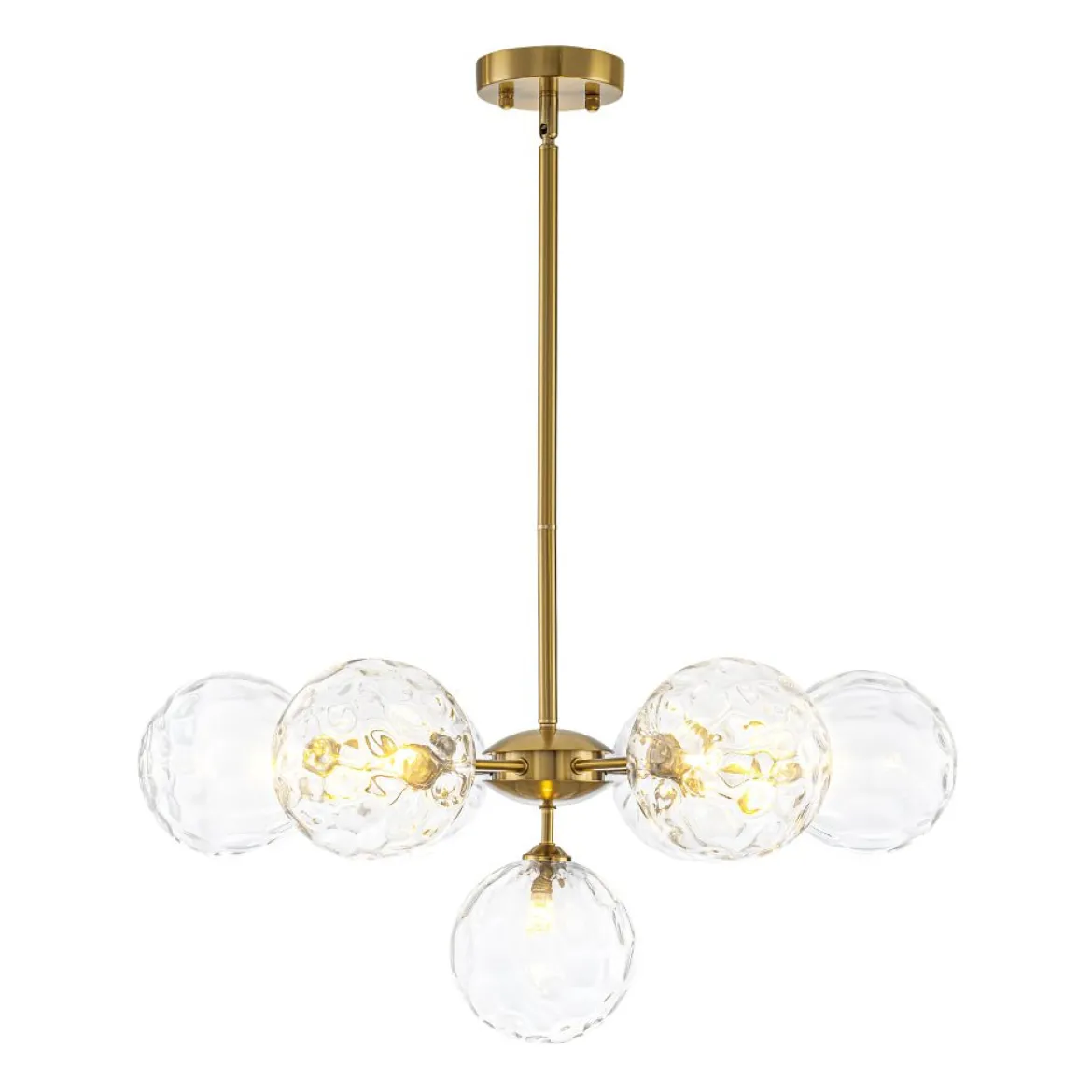 Modern 7-light Hammered Glass Globe Tier Sputnik Chandelier