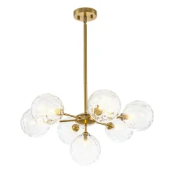 Modern 7-light Hammered Glass Globe Tier Sputnik Chandelier