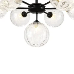 Modern 7-light Hammered Glass Globe Tier Sputnik Chandelier