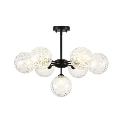 Modern 7-light Hammered Glass Globe Tier Sputnik Chandelier