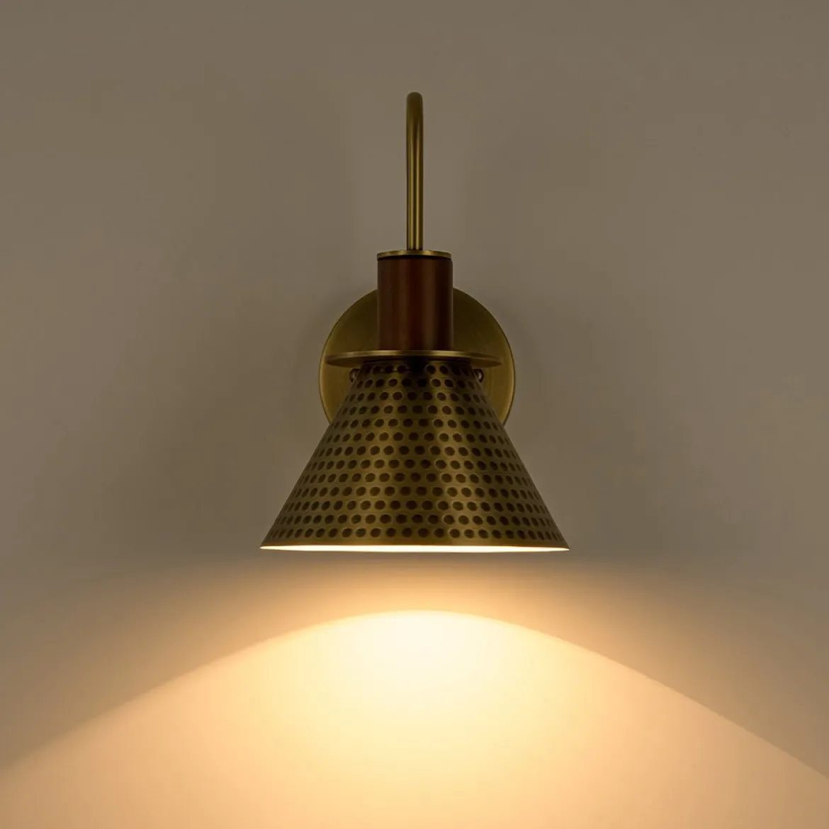 Modern 1-Light Hammered Iron Conical Wall Sconce