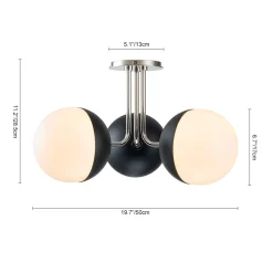 Modern 3-Light Milky Glass Globe Ceiling Light