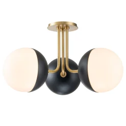 Modern 3-Light Milky Glass Globe Ceiling Light