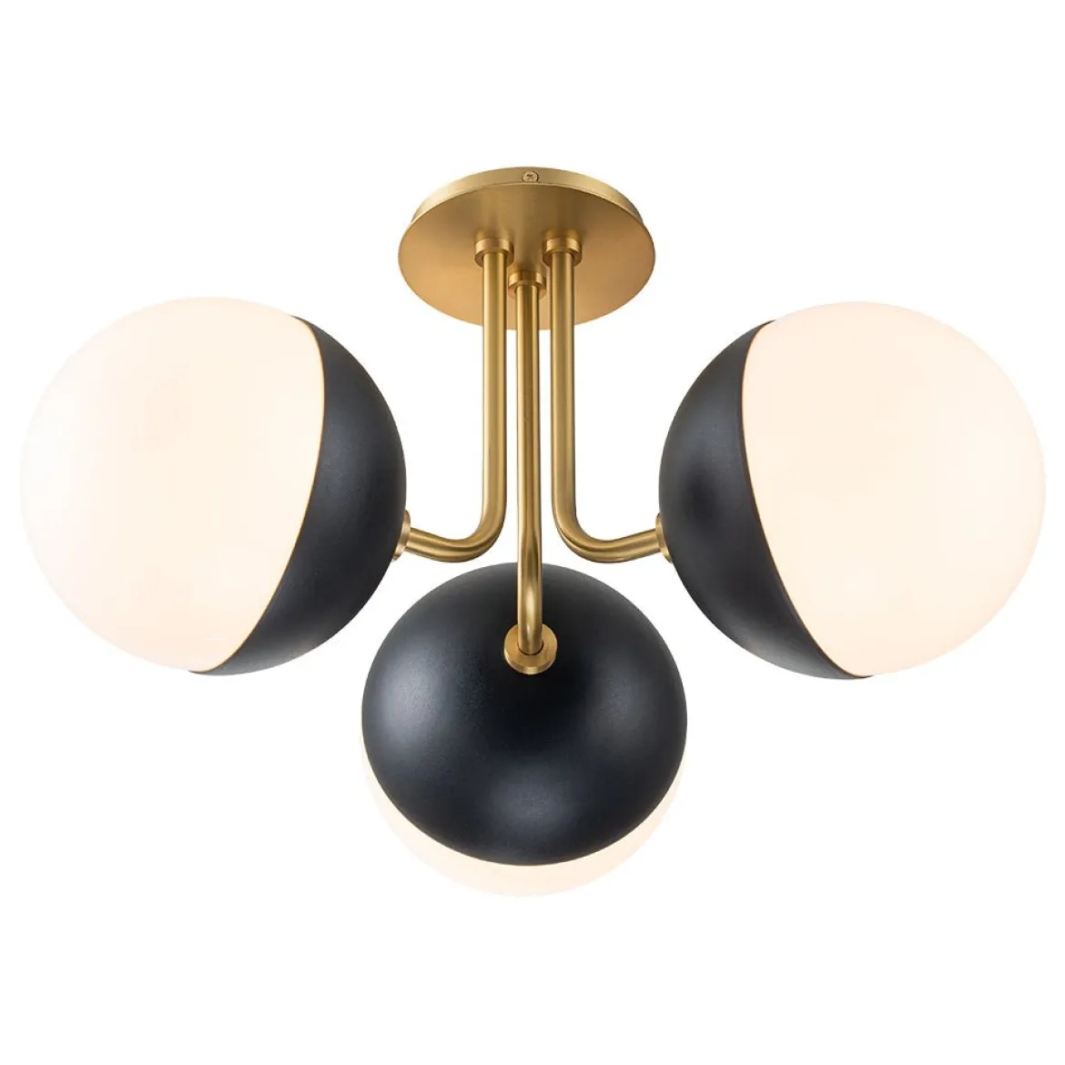Modern 3-Light Milky Glass Globe Ceiling Light