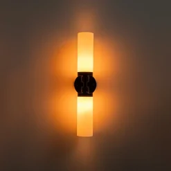 Modern 2-Light Opal Glass Cylinder Vanity Wall Lamp