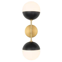 Modern 2-Light Opal Glass Globe Wall Sconce