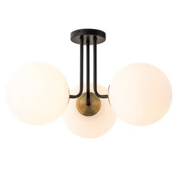 Modern 3-Light Opal Glass Globe Ceiling Light