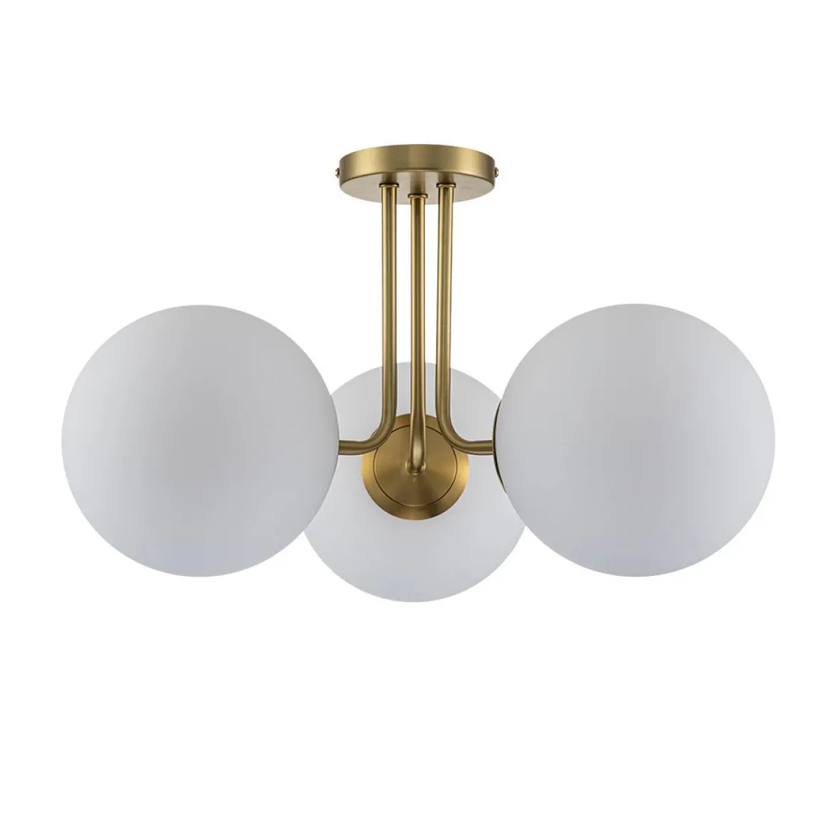 Modern 3-Light Opal Glass Globe Ceiling Light