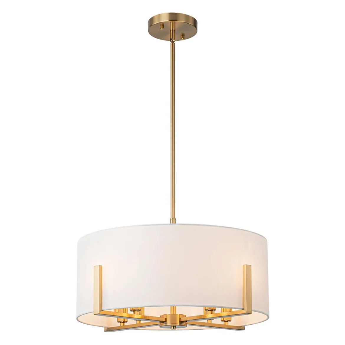 Modern 8-Light Wide Drum Fabric Cage Chandelier