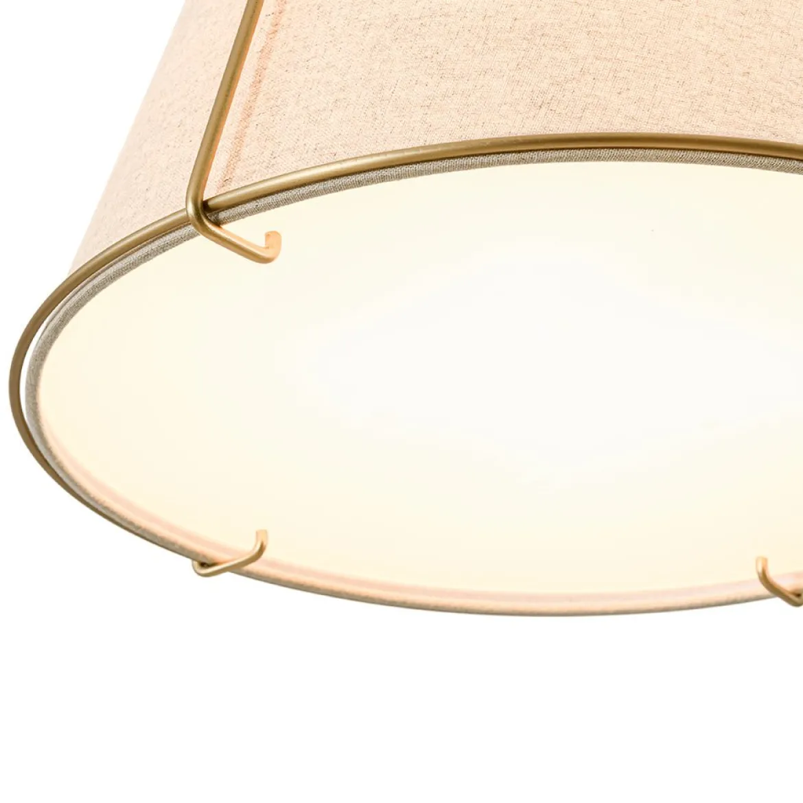 Modern Linen Conical Drum Cage Pendant Light