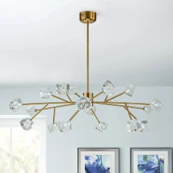 Modern Mid-century Glam Branch Crystal Sputnik Chandelier