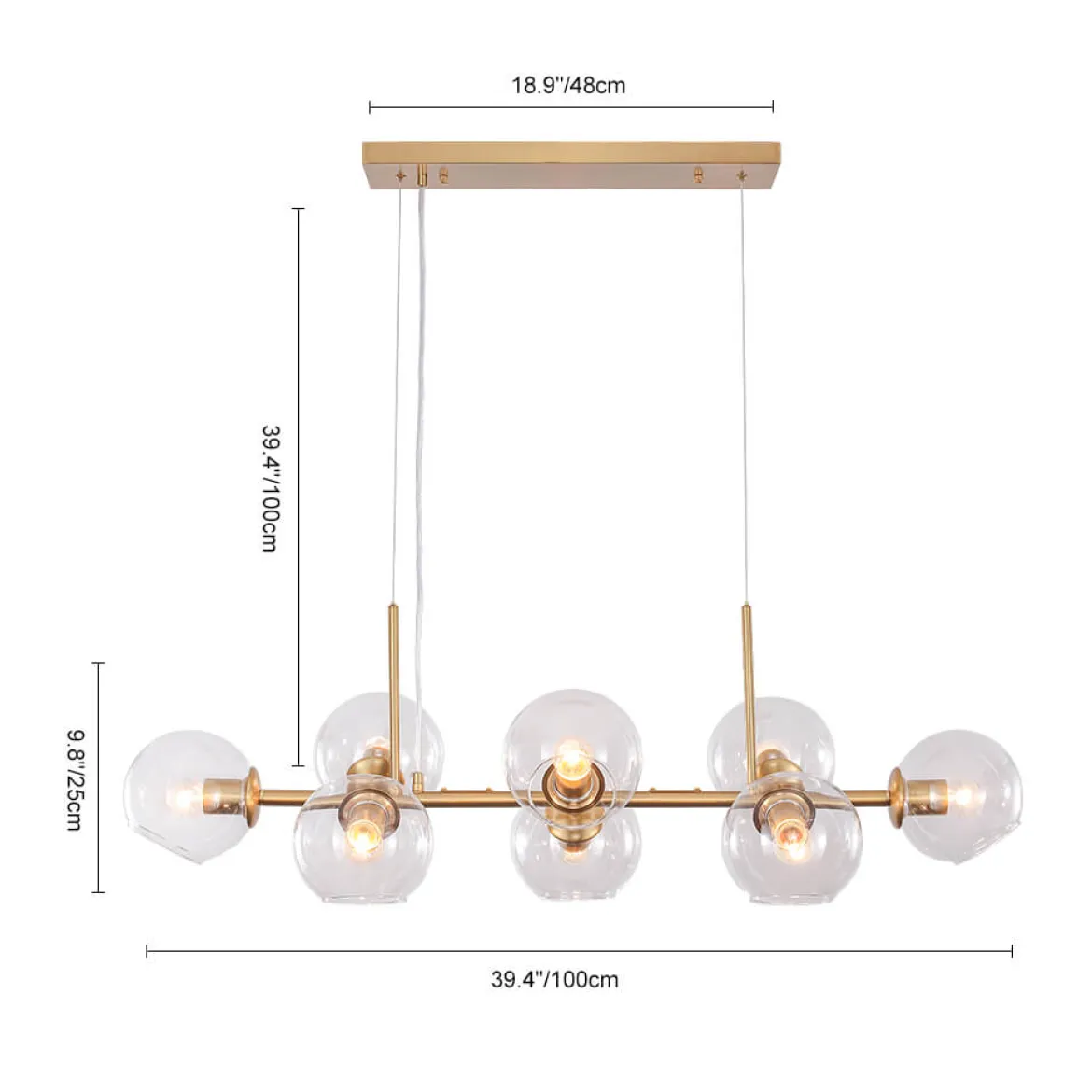 Modern Mid-Century Globe Kitchen Island Pendant Light