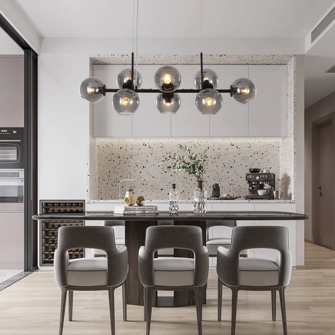 Modern Mid-Century Globe Kitchen Island Pendant Light