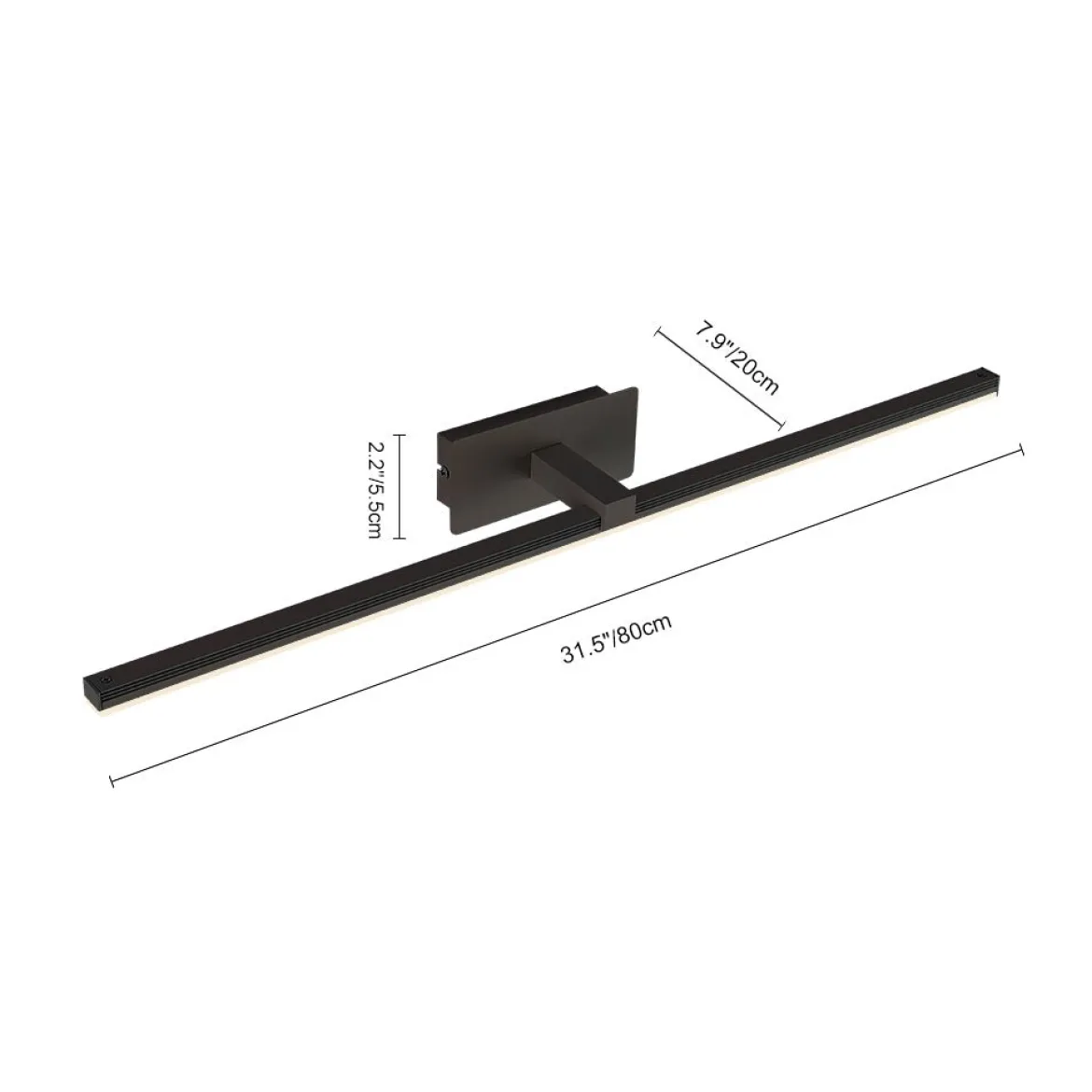 Modern Minimalist LED Linear Bathroom Vanity Light Warm White Wall Sconce