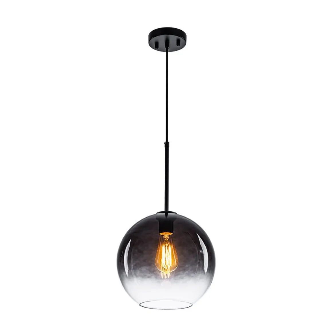 Modern Minimalist 1-light Smoked Grey Tinted Glass Globe Pendant