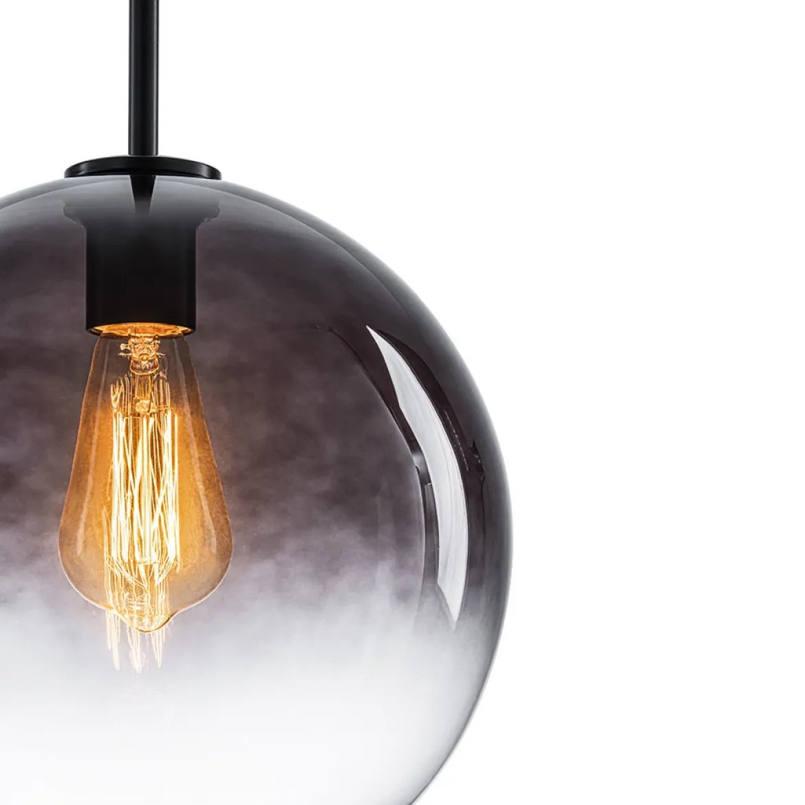 Modern Minimalist 1-light Smoked Grey Tinted Glass Globe Pendant