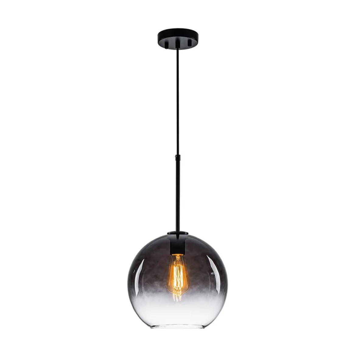 Modern Minimalist 1-light Smoked Grey Tinted Glass Globe Pendant
