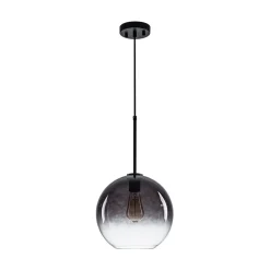Modern Minimalist 1-light Smoked Grey Tinted Glass Globe Pendant