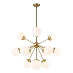 Modern Opal Glass Globe 12-light Sphere Sputnik Chandelier